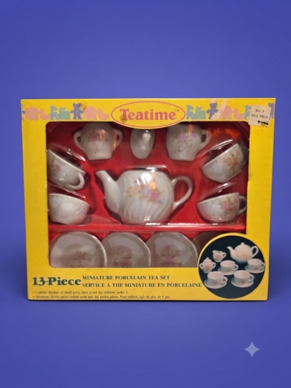 Vintage 1991 Action Industries 13-Piece Miniature Porcelain Tea Set